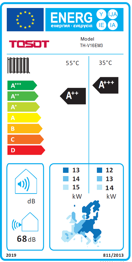 TOSOT BY GREE Versati IV 16kW, 400V, R32 Monoblock lucht-water warmtepomp - Afbeelding 5