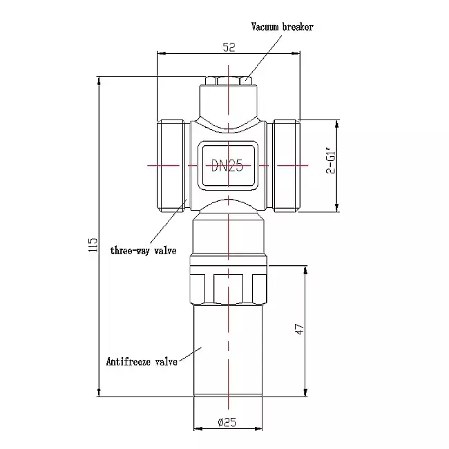Vorstbeveiligingsklep Warmtepomp Monobloc 1" Aansluiting - Afbeelding 4