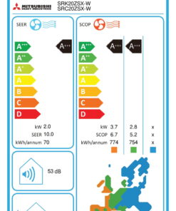 Mitsubishi SRK20ZSX-WF 2,0 kW Wit + wifi-module