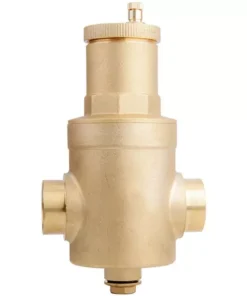 Messing (microbellen) luchtafscheider met horizontale aansluiting 1"F+M