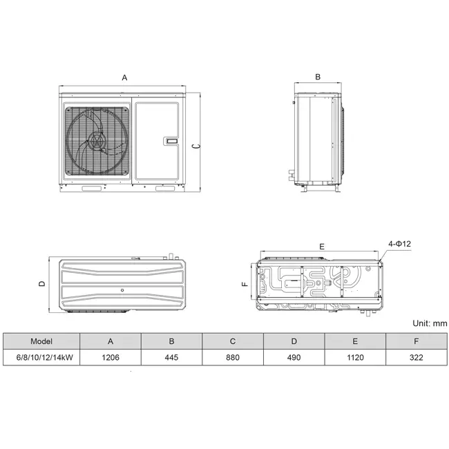 Versati V Monobloc warmtepomp 230V R290 8 kW